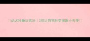 幼犬秒睡训练法3招让狗狗秒变催眠小天使