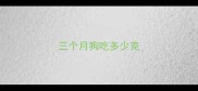 三个月狗吃多少克