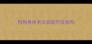 狗狗身体有炎症能打疫苗吗
