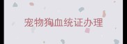 宠物狗血统证办理