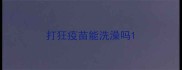 打狂疫苗能洗澡吗