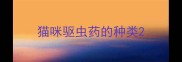 猫咪驱虫药的种类