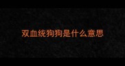 双血统狗狗是什么意思