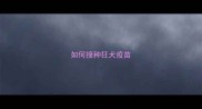 如何接种狂犬疫苗