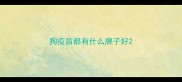 狗疫苗都有什么牌子好