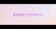 泰迪狗生产先出来什么