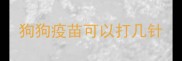 狗狗疫苗可以打几针