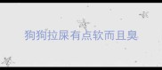 狗狗拉屎有点软而且臭