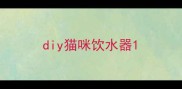diy猫咪饮水器