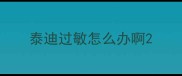泰迪过敏怎么办啊