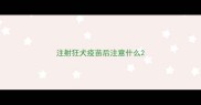 注射狂犬疫苗后注意什么