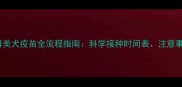 宠物主必读博美犬疫苗全流程指南科学接种时间表注意事项及常见问题