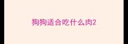 狗狗适合吃什么肉
