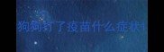 狗狗打了疫苗什么症状