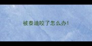 被泰迪咬了怎么办