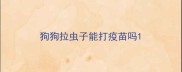 狗狗拉虫子能打疫苗吗