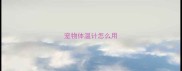 宠物体温计怎么用