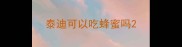 泰迪可以吃蜂蜜吗