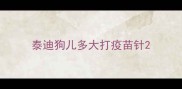 泰迪狗儿多大打疫苗针