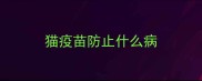 猫疫苗防止什么病