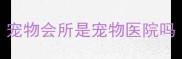 宠物会所是宠物医院吗