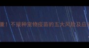 后果严重不接种宠物疫苗的五大风险及应对措施