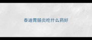泰迪胃肠炎吃什么药好