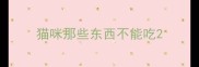 猫咪那些东西不能吃