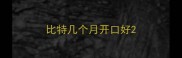 比特几个月开口好