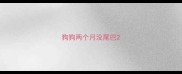 狗狗两个月没尾巴