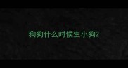 狗狗什么时候生小狗