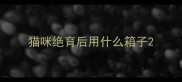 猫咪绝育后用什么箱子