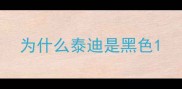 为什么泰迪是黑色