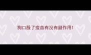 狗口服了疫苗有没有副作用