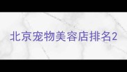 北京宠物美容店排名