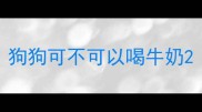狗狗可不可以喝牛奶