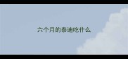 六个月的泰迪吃什么