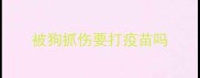 被狗抓伤要打疫苗吗