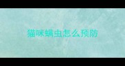 猫咪螨虫怎么预防