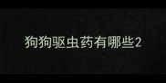 狗狗驱虫药有哪些