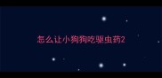 怎么让小狗狗吃驱虫药