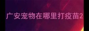 广安宠物在哪里打疫苗