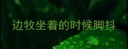 边牧坐着的时候脚抖