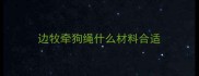 边牧牵狗绳什么材料合适