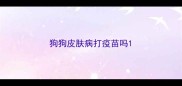 狗狗皮肤病打疫苗吗