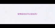 宠物疫苗后可以驱虫吗