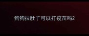 狗狗拉肚子可以打疫苗吗