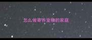怎么做寄养宠物的家庭