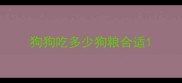 狗狗吃多少狗粮合适