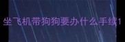 坐飞机带狗狗要办什么手续